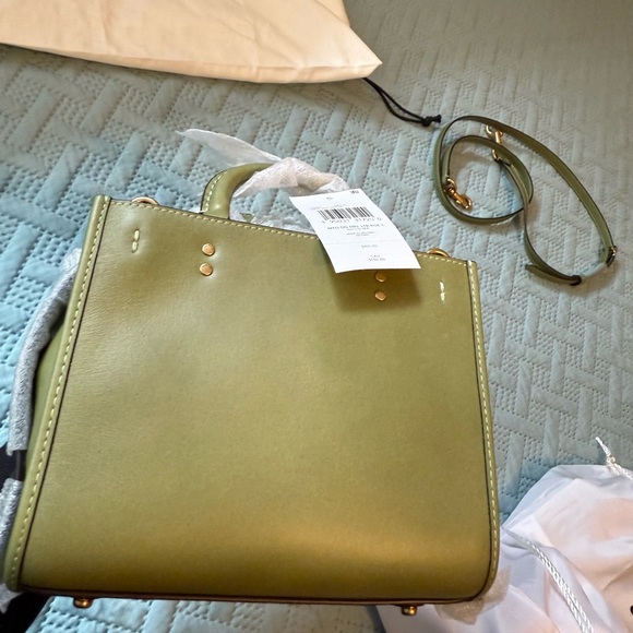 NWT Coach Plant Green Rogue 17 Leather Handbag - Picture 5 of 6